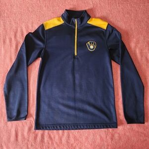 Genuine Merchandise Navy and Yellow Lightweight Brewers Half Zip